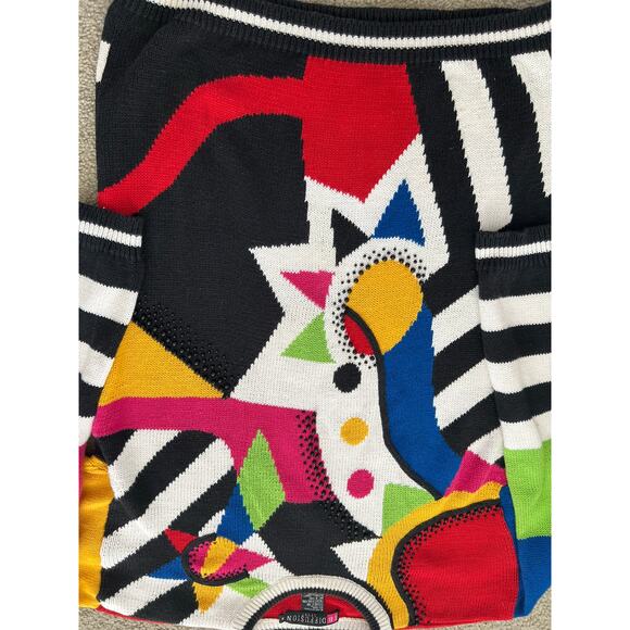 Vintage I.B. Diffusion 90s Colorful Beaded Geometric Patterned Sweater Dress M - Picture 10 of 10